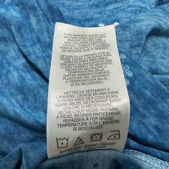 C&C California Women's Top Plus Size 2X Blue White Floral Pullover Burnout Tee - Picture 6 of 6